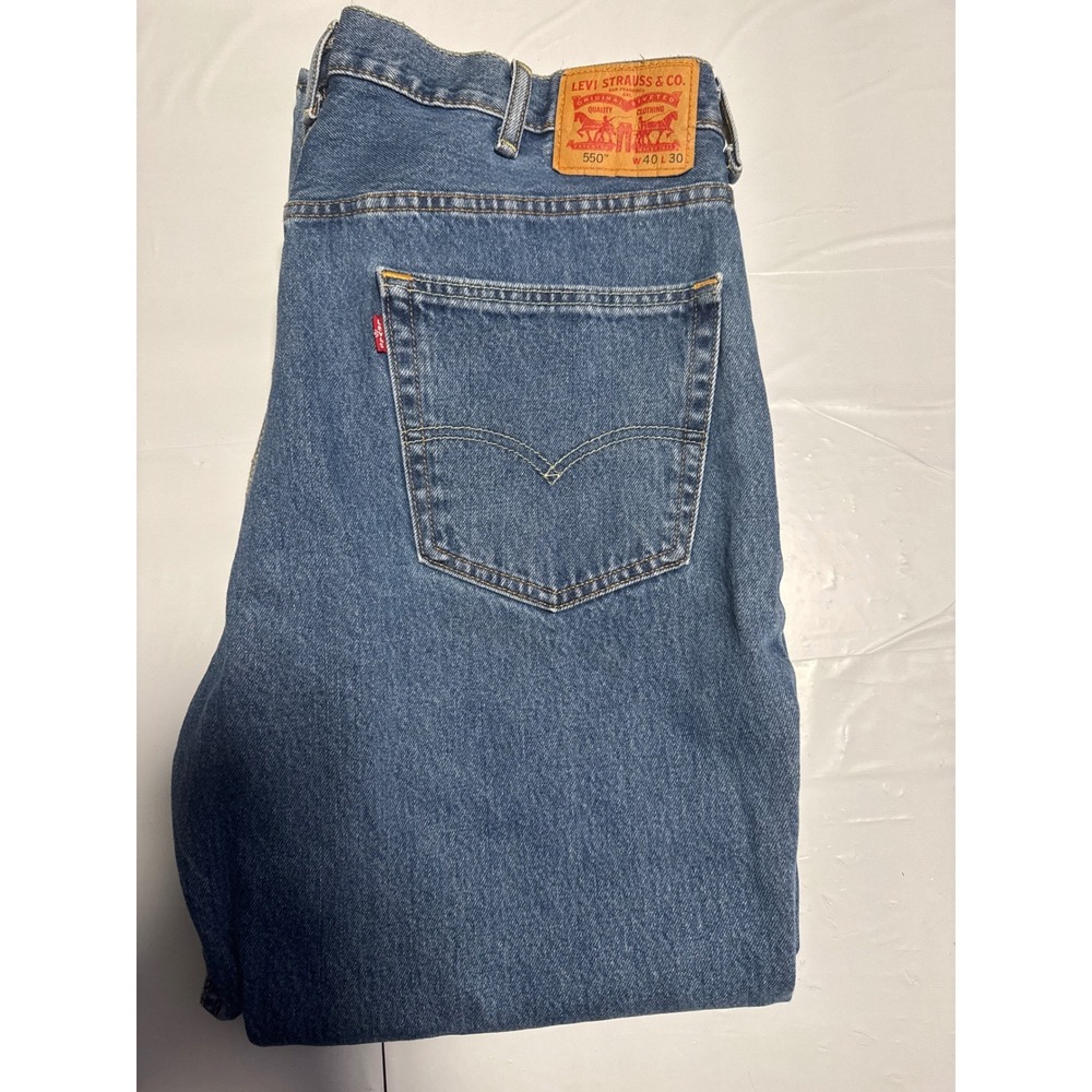 Levis 550 Relaxed‎ Fit Jeans Mens Size 40x30 Blue Denim Classic Casual - Picture 3 of 4